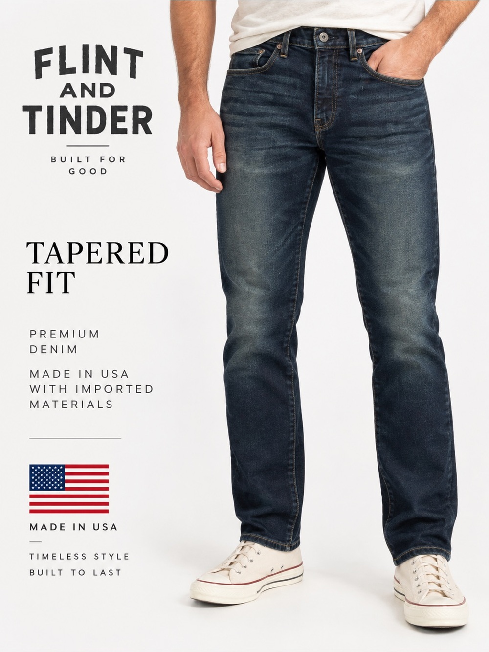 Flint and Tinder Tapered Fit Jeans Men’s 31x30 Made in USA Dark Wash